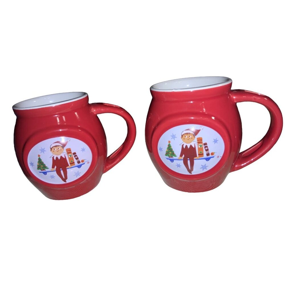 Elf On The Shelf Red Coffee Cocoa Mug Elf Christmas Tree Snow Cup 2015 - Picture 5 of 10